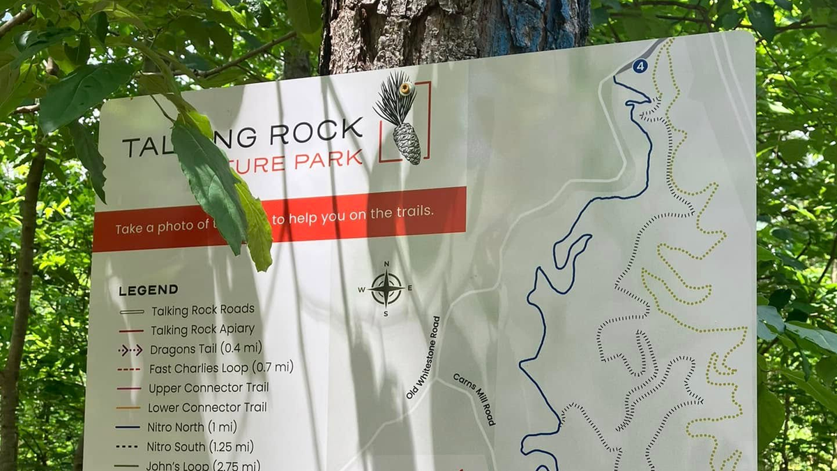 Talking Rock Nature Park trail map sign