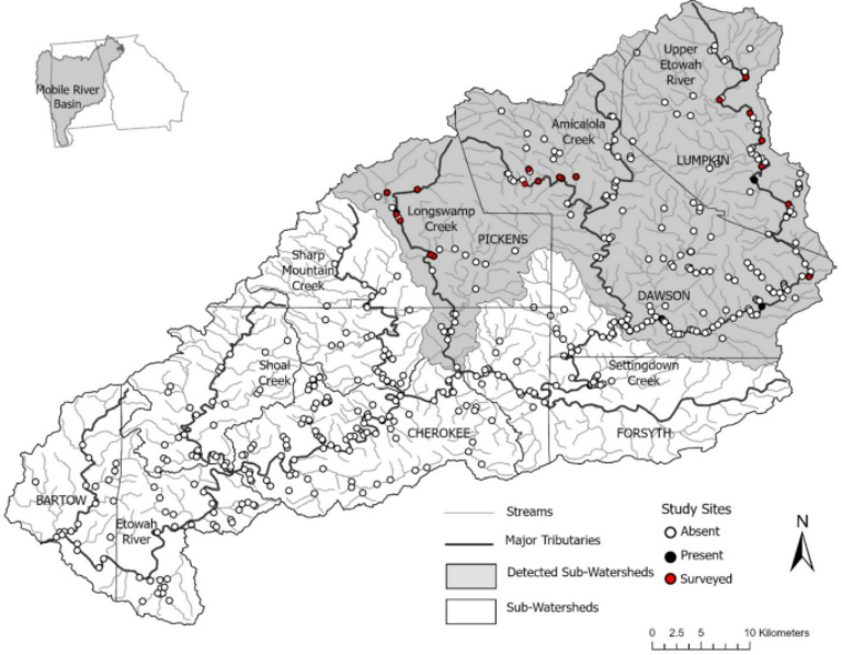 Map of the Etowah River Basin