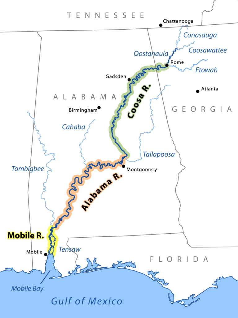 Map of the Mobile River Basin