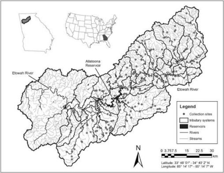Map of the entire Etowah River basin