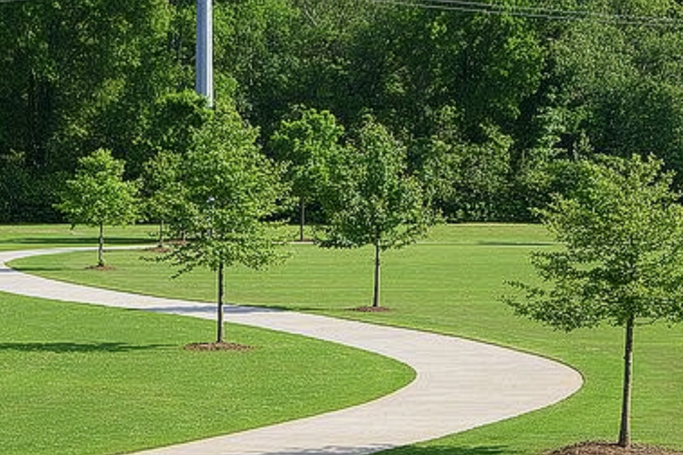 The walking trails at Heritage Park in Canton, GA