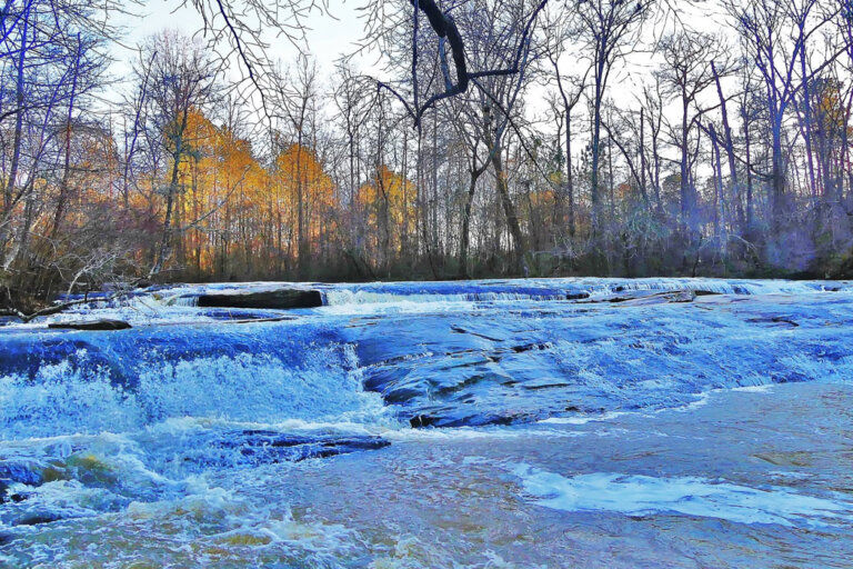 Settingdown Creek sliding rocks at Pooles Mill Park in Forsyth County GA